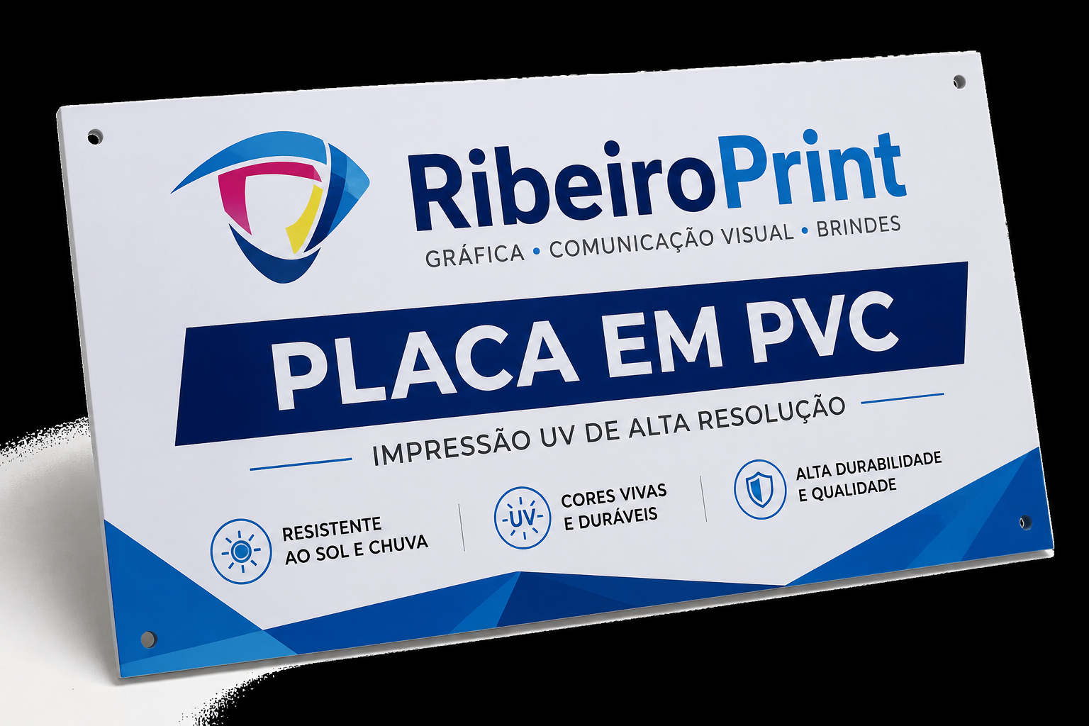 Placa em PVC com impressão UV